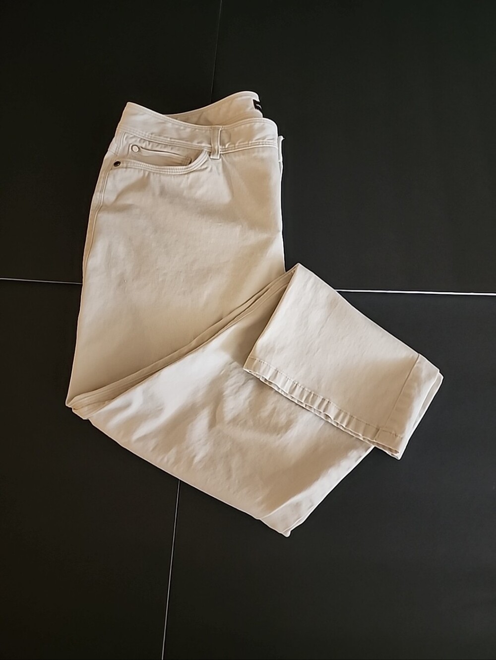 Dana Buchman Cotton Pants Tan?Beige?Cream? W-Size 14 Preown Button, Zip, Pockets